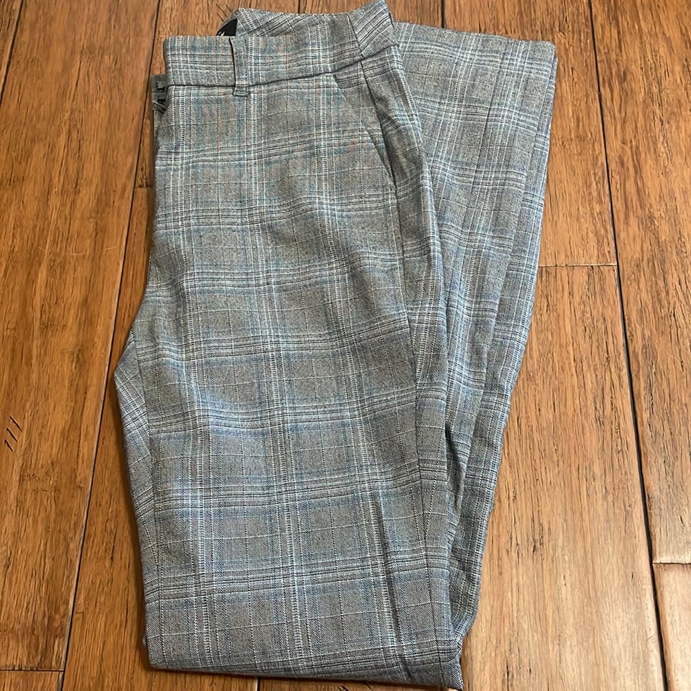 White House Black Market Plaid Slim Straight Leg Dress Pants